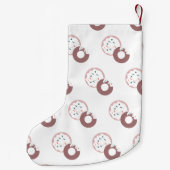 Petite Chaussette De Noël Donuts de Noël modernes points de pépites (Dos)