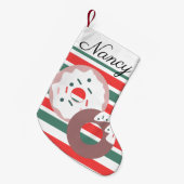 Petite Chaussette De Noël Donuts de Noël modernes points de pépites (Devant (Accrochage))