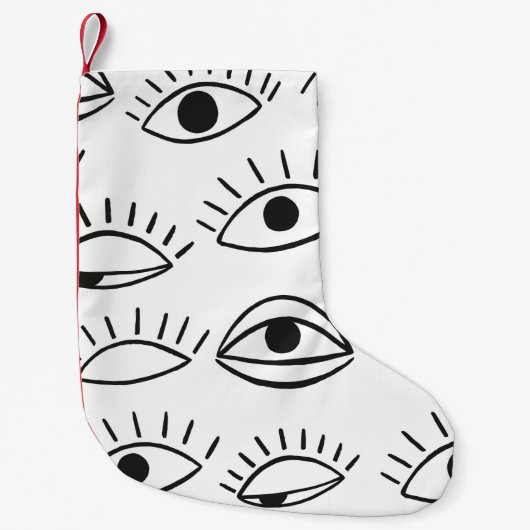 Petite Chaussette De Noël Doodle eye, motif sans soudure. (Devant)