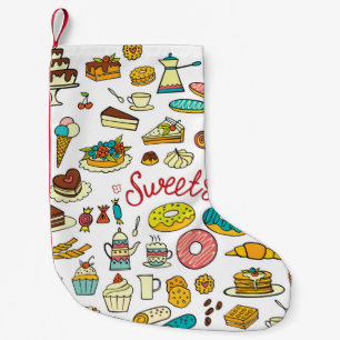 Petite Chaussette De Noël Douceurs colorées à doodle : dessert design