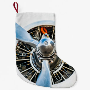 Petite Chaussette De Noël Douglas DC-3 Aircraft. Hélice