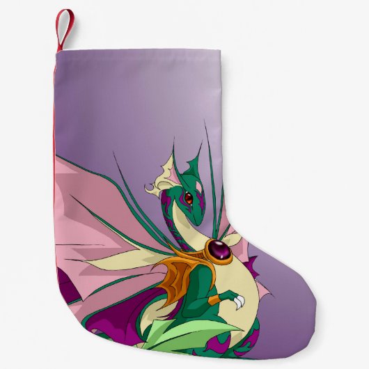 Petite Chaussette De Noël Dragon de fleur (Devant)