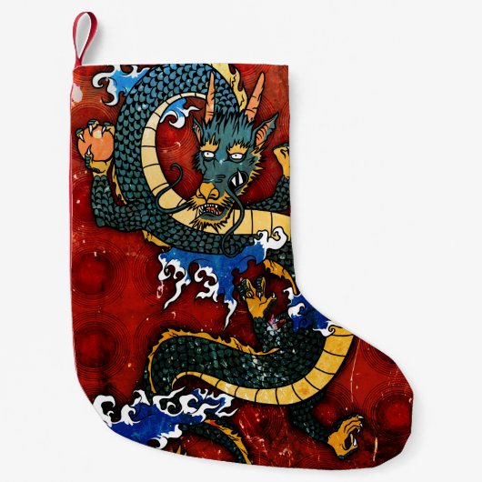 Petite Chaussette De Noël Dragon japonais - Bonne fortune (Devant)