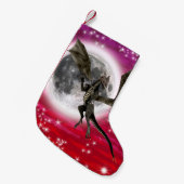Petite Chaussette De Noël Dragon noir - Mythique Imaginaire Créature Ciel ro (Devant (Accrochage))