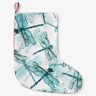 Petite Chaussette De Noël Dragonflies élégantes : Aquarelle