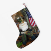 Petite Chaussette De Noël Drapeau américain de Camouflage Père Noël (Dos (Accrochage))