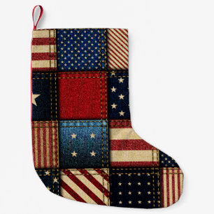 Petite Chaussette De Noël Drapeau Américain, Motif sans chichi.