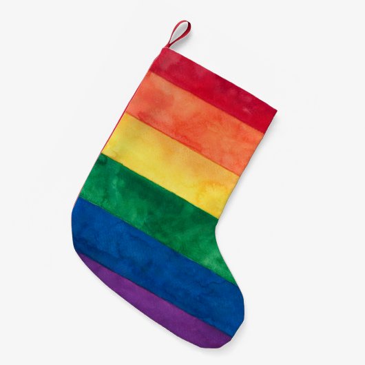 Petite Chaussette De Noël Drapeau arc-en-ciel gay pride (Devant (Accrochage))