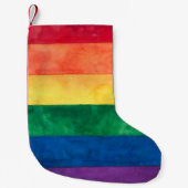 Petite Chaussette De Noël Drapeau arc-en-ciel gay pride (Devant)
