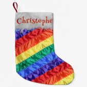 Petite Chaussette De Noël Drapeau arc-en-ciel LGBT Drapeau gay pride nom per (Devant)