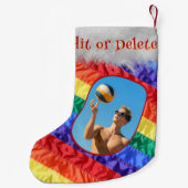 Petite Chaussette De Noël Drapeau arc-en-ciel LGBTQ Gay pride Drapeau Nom ph (Dos)