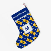 Petite Chaussette De Noël Drapeau BARBADOS | Monogramme (Dos (Accrochage))