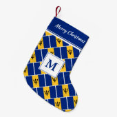 Petite Chaussette De Noël Drapeau BARBADOS | Monogramme (Devant (Accrochage))
