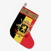 Petite Chaussette De Noël Drapeau belge, Belgique, monogramme (Devant (Accrochage))