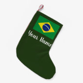 Petite Chaussette De Noël Drapeau Brasilien personnalisé Bas de Noël (Devant (Accrochage))
