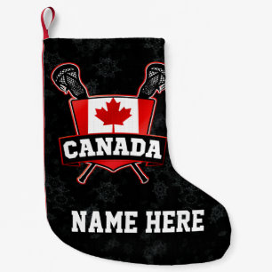 Petite Chaussette De Noël Drapeau canadien de crosse - Stocks de Noël