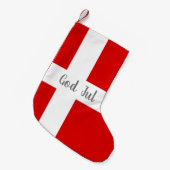 Petite Chaussette De Noël Drapeau danois Danemark Dieu Jul Noël fête (Devant (Accrochage))