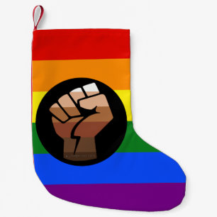 Petite Chaussette De Noël Drapeau de couleur des personnes queer de Slippery