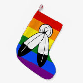Petite Chaussette De Noël Drapeau de fierté bispirituel de SlipperyJoe's sym (Devant (Accrochage))