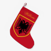 Petite Chaussette De Noël Drapeau de l'Albanie (Devant (Accrochage))
