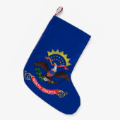 Petite Chaussette De Noël Drapeau de Noël du Dakota du Nord (Devant (Accrochage))