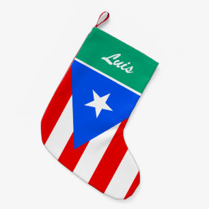 Petite Chaussette De Noël Drapeau de Porto Rico personnalisé stockage de Noë