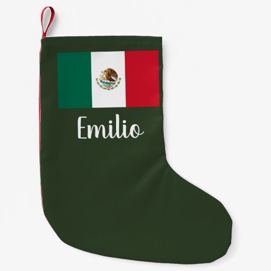 Petite Chaussette De Noël Drapeau mexicain personnalisé Bas de Noël (Devant)