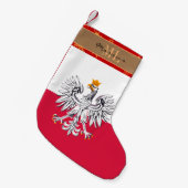 Petite Chaussette De Noël Drapeau polonais, Pologne, monogramme, flocon de n (Devant (Accrochage))