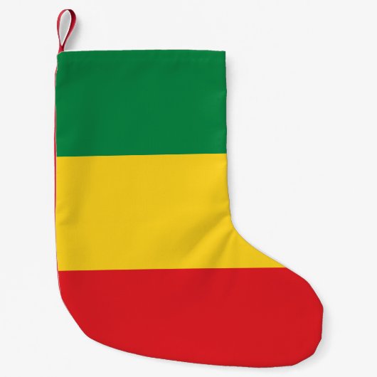 Petite Chaussette De Noël Drapeau vert, or (jaune) et rouge (Devant)