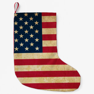 Petite Chaussette De Noël Drapeau vintage patriotique américain