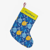 Petite Chaussette De Noël Dreidel Fun Hanoukka (Devant (Accrochage))