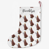 Petite Chaussette De Noël Drôle affamé pulette affamée dessin animé (Dos)