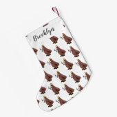 Petite Chaussette De Noël Drôle affamé pulette affamée dessin animé (Dos (Accrochage))