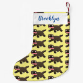 Petite Chaussette De Noël Drôle animal avide de carcajou (Dos)