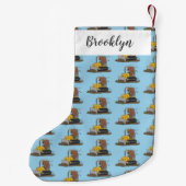 Petite Chaussette De Noël Drôle bulldozer de conduite de taureaux (Dos)