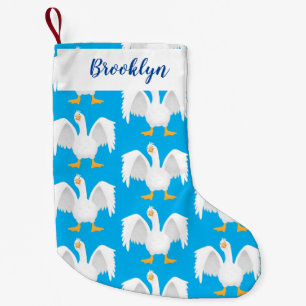 Petite Chaussette De Noël Drôle curieuse dessin animé d'oie domestique