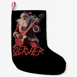 Petite Chaussette De Noël Drôle de groupe de métal de traîneau rock Santa No