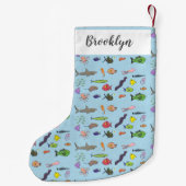 Petite Chaussette De Noël Drôle des créatures marines dessin motif (Dos)