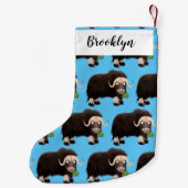 Petite Chaussette De Noël Drôle dessin animé de boeuf musqué (Dos)