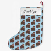 Petite Chaussette De Noël Drôle joyeux yak mangeant de l'herbe dessin d'illu (Dos)