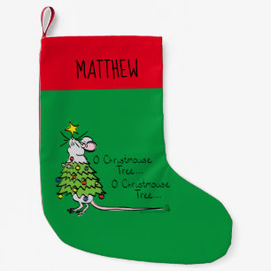Petite Chaussette De Noël Drôle Noël mignon Souris Arbre Cartoon