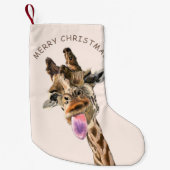 Petite Chaussette De Noël Drôle Noël Stocker Jouer Giraffe - Smile (Devant)