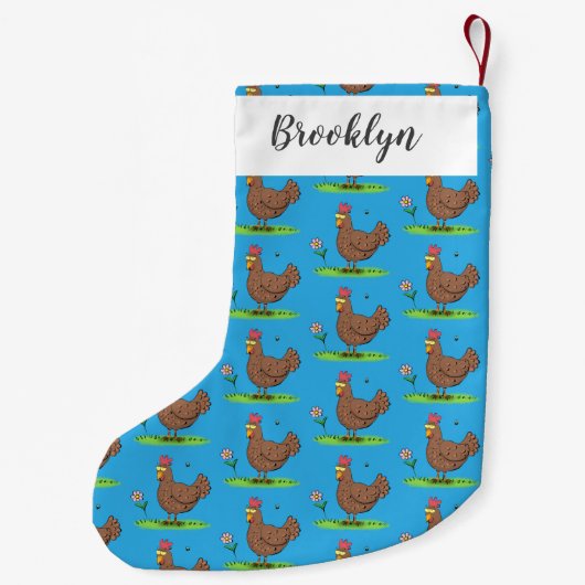 Petite Chaussette De Noël Drôle poulet rustique whimsical dessin animé (Dos)