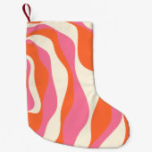 Petite Chaussette De Noël Ebb et flux 4 - rose, orange et crème (Devant)