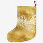 Petite Chaussette De Noël Éclat blanc d'étincelle d'or (Dos)