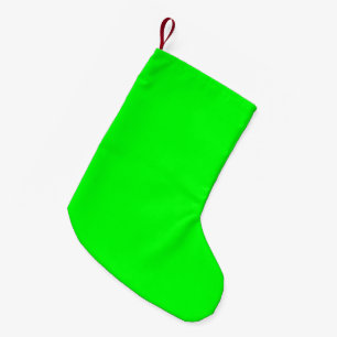 Petite Chaussette De Noël Écran vert néon moderne brillant uni clair