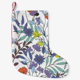 Petite Chaussette De Noël Élégance florale, Arrière - plan Vintage Abstrait.