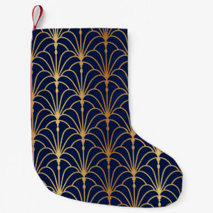 Petite Chaussette De Noël Elégance orientale : Motif de ventilateur d'or