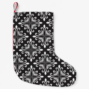 Petite Chaussette De Noël Élégant Damas : Art déco floral