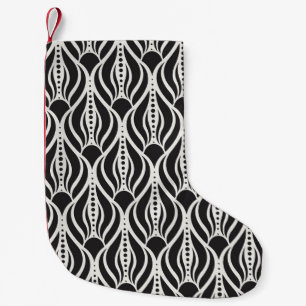 Petite Chaussette De Noël Élégant damas floral, patte art nouveau sans soudu